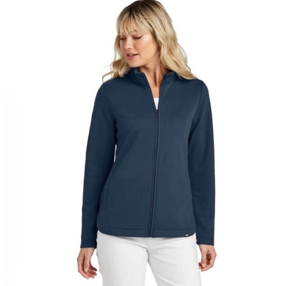 TravisMathew Womens Navy Blue Full Zip Performance Jacket Size M Golf EUC